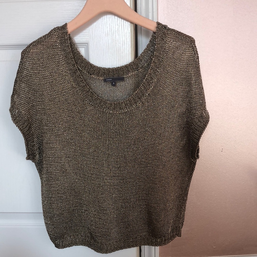 Vince green sleeveless over the shoulder top size S